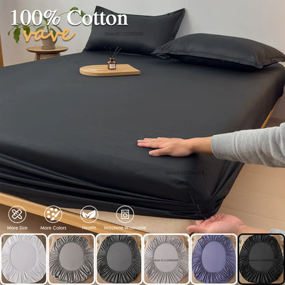 Fitted Bed Sheet with 360 Elastic Band Mattress Protector Cover Bedspreads for Single Double King Queen Size Bed Sheet 160x200