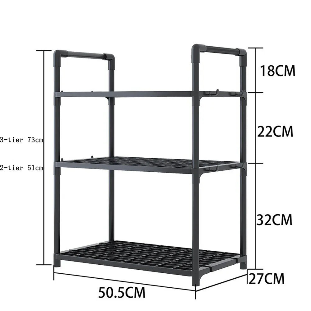 Storage Shelves Organizer Sturdy Shelving Space-Saving Shelves Organizer for Pantry Laundry Kitchen