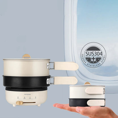1.2L Folding Electric Cooking Pot Multifunctional Electric Hotpot Portable Travel Multicooker Split Type Pots Nonstick Pans 220V