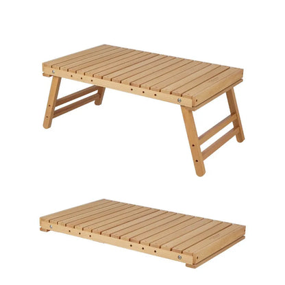 Outdoor Solid Wood Table Portable Folding Table Camping Hiking Barbecue Small Table Self-driving Tour Rack Picnic Table