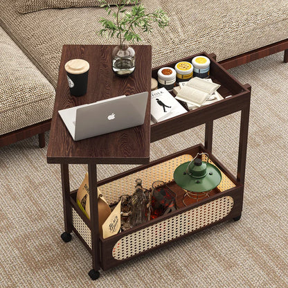 Household Goodstrolley With Wheels Movable Folding Coffee Table Living Room Sofa Side Table