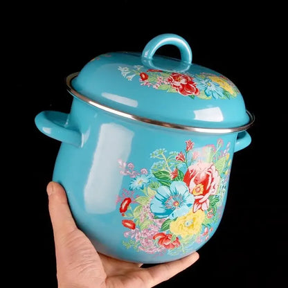 Enamel Thickened Soup Pot Boiling Noodles Boiling Water Stew Pot Household Kitchen Cookware Soup Stock Pot