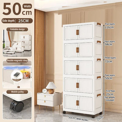Folding Storage Cabinet Multi-Scene Storage Cabinet Wall-Mounted Kitchen Bathroom Bedroom Living Room Organizer