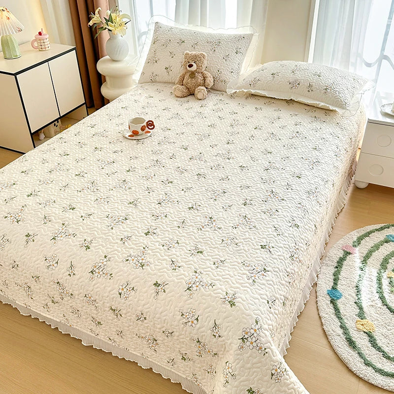 Thicken Bed Cover Floral Style Bedspread Home Bed Linen Double Bedspreads Adults Kids Room Bedsheet cubrecama (No Pillowcase)