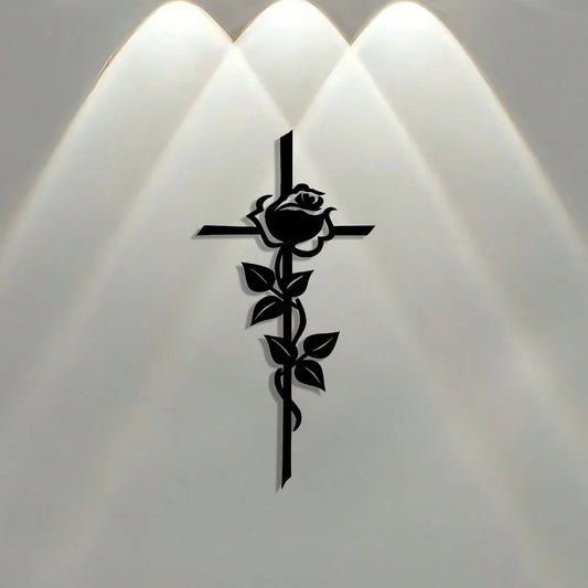 Bohemian Rose Metal Wall Decor, Abstract Home & Office Art, Elegant Farmhouse Gift, Holiday Decoration