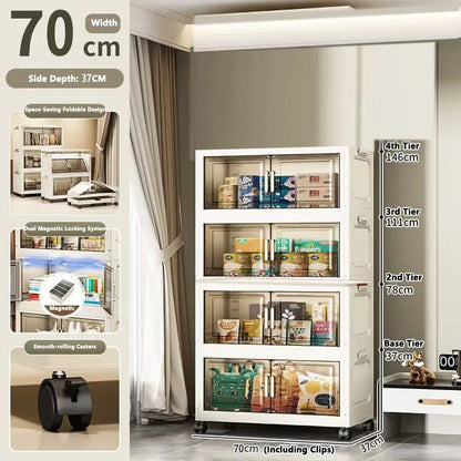 Multi-specification Large Capacity Storage Cabinet with Open Door Multifunction Foldable Closet Organizer Sundries Cabinet