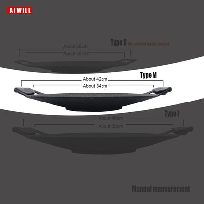 AIWILL No stick Grill Pan BBQ Baking Dishes Pans Multi-purpose Induction Cooker Outdoor Camping Kitchen Bakeware Household Tool