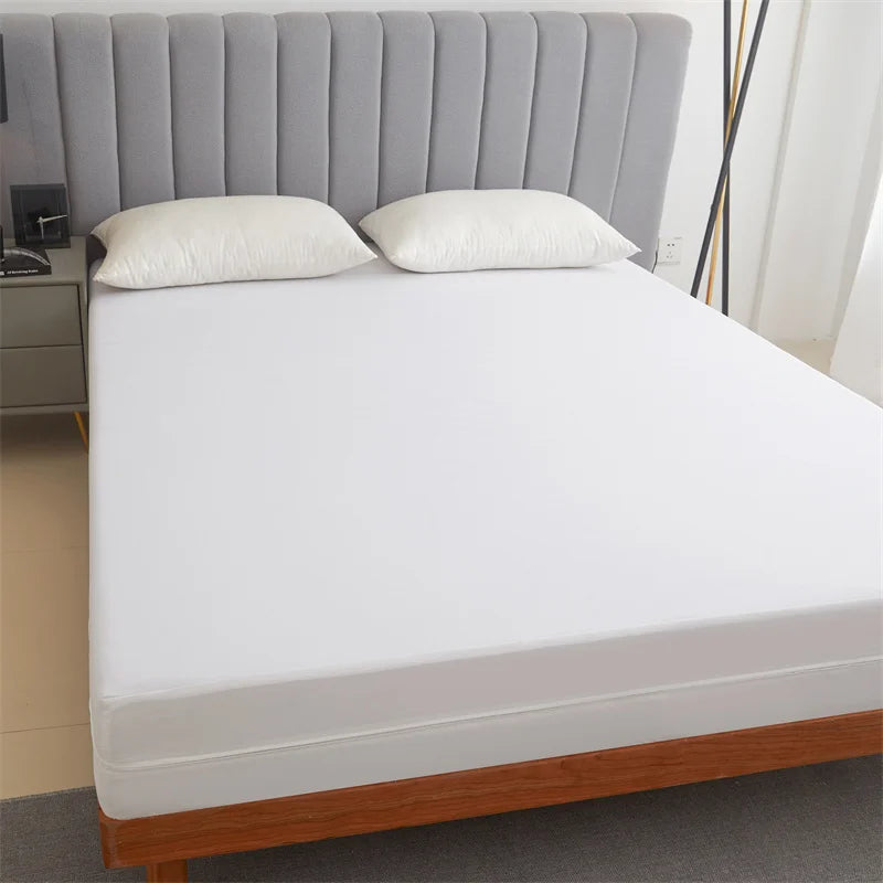 Waterproof Mattress Protector with Zipper Soft & Breathable & Noiseless Antibacterial, Anti-mite Mattress Cover , Queen/King