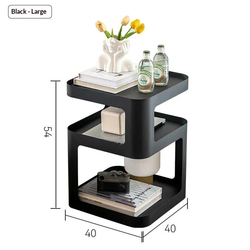Nordic Minimalist Iron Frame Small Coffee Table Side Table Living Room Sofa Bedside Table Home Furniture Light Luxury Furniture