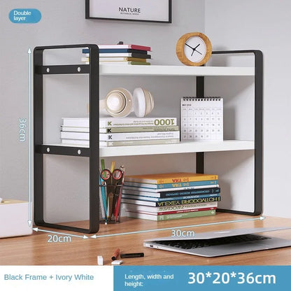 Shelf Desktop Storage  Bookshelf Student Document Shelf  Computer Racks Tiered Cabinet Office Accessories Stationery Holder