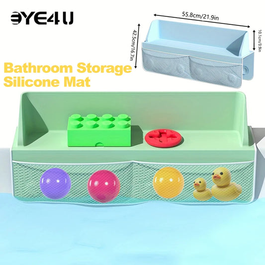 Bathtub Storage Rack Children Water Toys Silicone Storage Rack Bathroom Toiletries Storage Rack With Strong Suction Cups