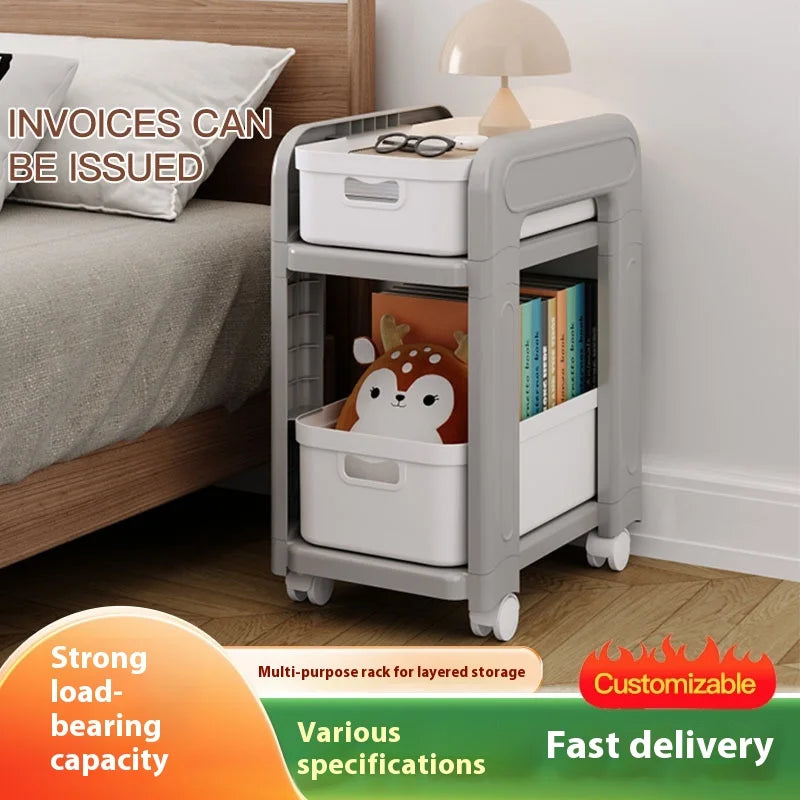 Storage Rack Trolley Under-Table Wheeled Snack Storage Rack Household Multi-layer Floor-standing Drawer Style Movable Bookshelf