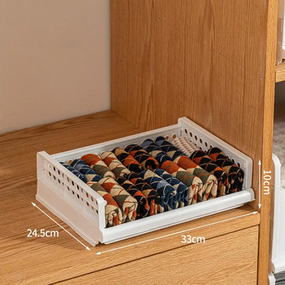 Stackable Wardrobe Drawer Cabinet Organizer Drawer Clothes Closet Storage Box Shelves Plastic Layered Partitions Storage Rack