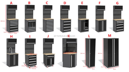 Sturdy Metal Tool Storage Cabinets: Drawer + Single/Double Door Units For Organizing Mechanic Tools In Workshops/Garages