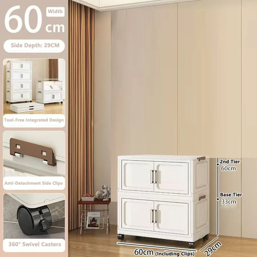 Storage Cabinet No Installation Required Organization Cabinet for Babies and Children Clothes Organizer Box Snack Plastic Foldable