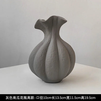 Livetai Wabi-Sabi Handmade Ceramic Vase, Organic Artistic Flower Pot for Living Room, Study & TV Console, Modern Boho Decor