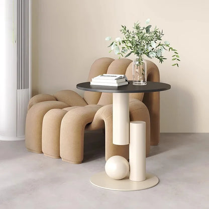 Living room sofa, small coffee table, side cabinet, living room home, light luxury bedside table, balcony, simple and creative