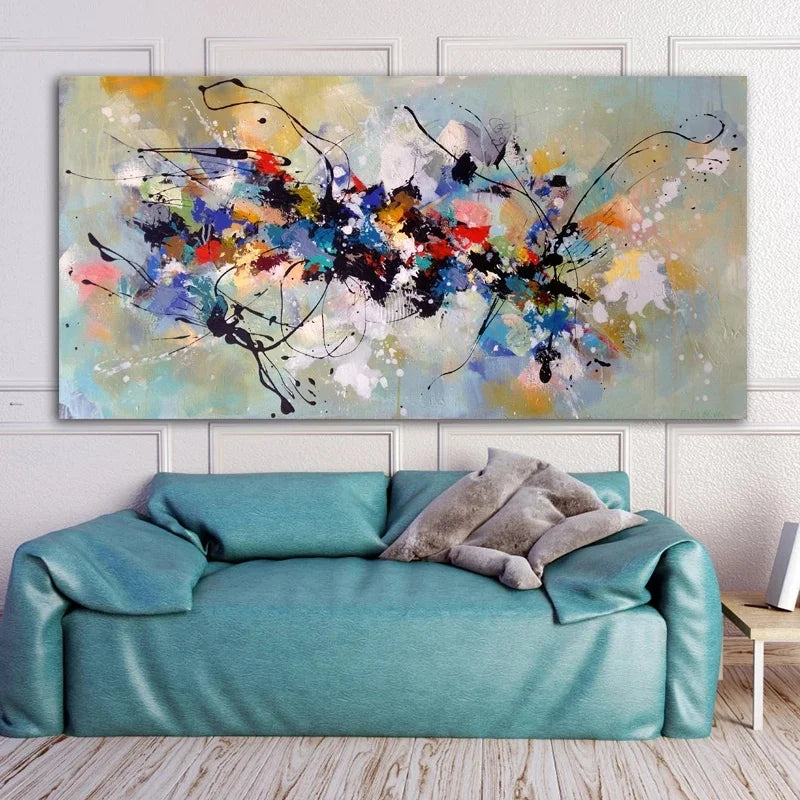 Abstract Oil Painting on Canvas Colorful Posters and Prints Scandinavian Cuadros Wall Art Picture for Living Room Home Decor