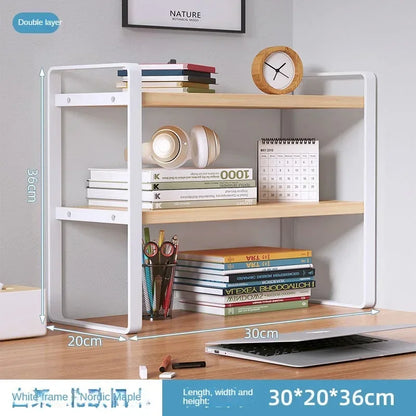 Student Desktop Book Storage Rack Layered Display of Household Cosmetics Perfume Organize Office Desktop Miscellaneous Materials