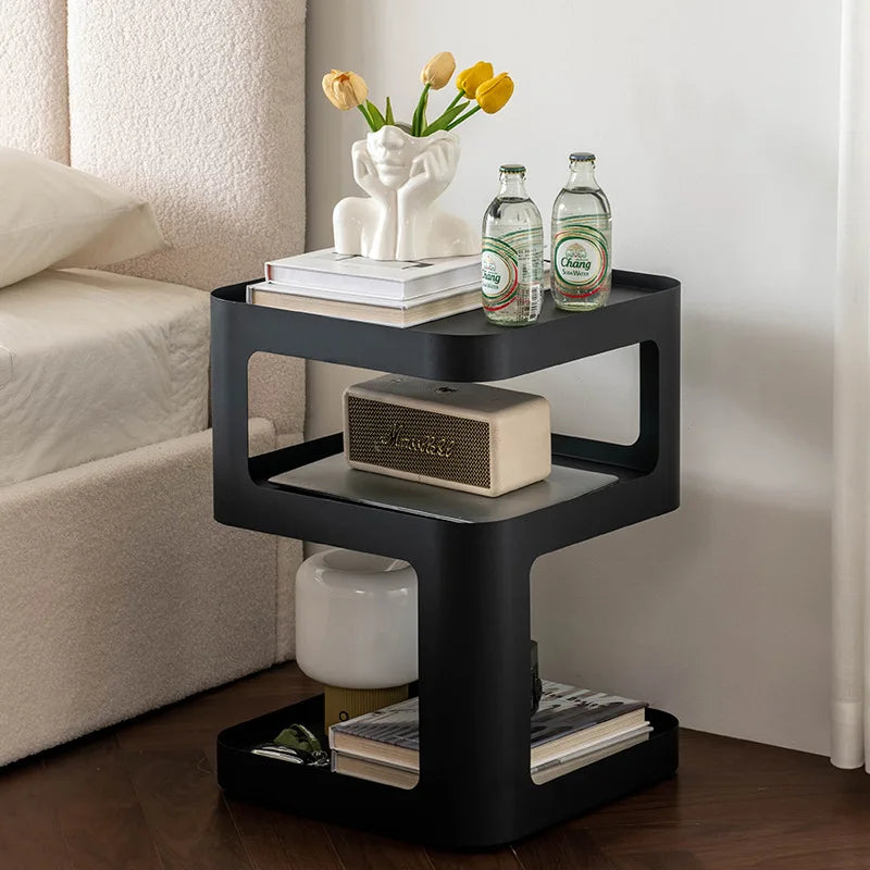 Nordic Minimalist Iron Frame Small Coffee Table Side Table Living Room Sofa Bedside Table Home Furniture Light Luxury Furniture