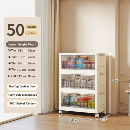 Transparent Foldable Storage Cabinet Large Capacity Refrigerator Storage Box Multi-Specification Multifunction Kitchen Organizer