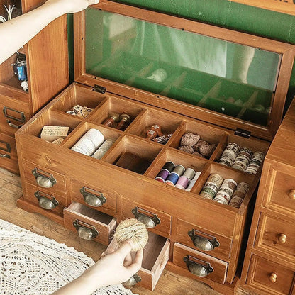 Desktop Craft Storage Drawer Box Wood Storage Box Multipurpose Storage Container