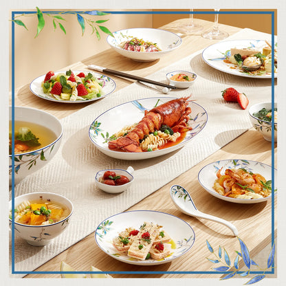 Miroco Luxury Porcelain Dinnerware Set Parrot Pattern Ele round Di Deep cm for Adult Home Use High Quali Bone China