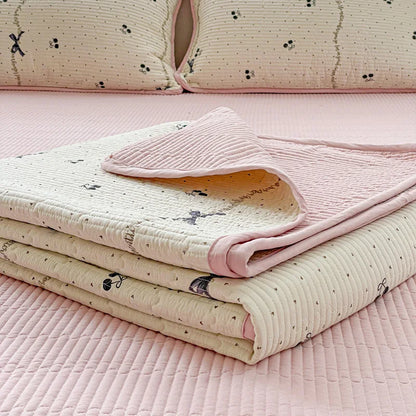 Floral Printed Bedspread for Beds Quilted Thick Blanket Bed Single/Double/Queen Bed Cover sabanas matrimoniales (No Pillowcase)