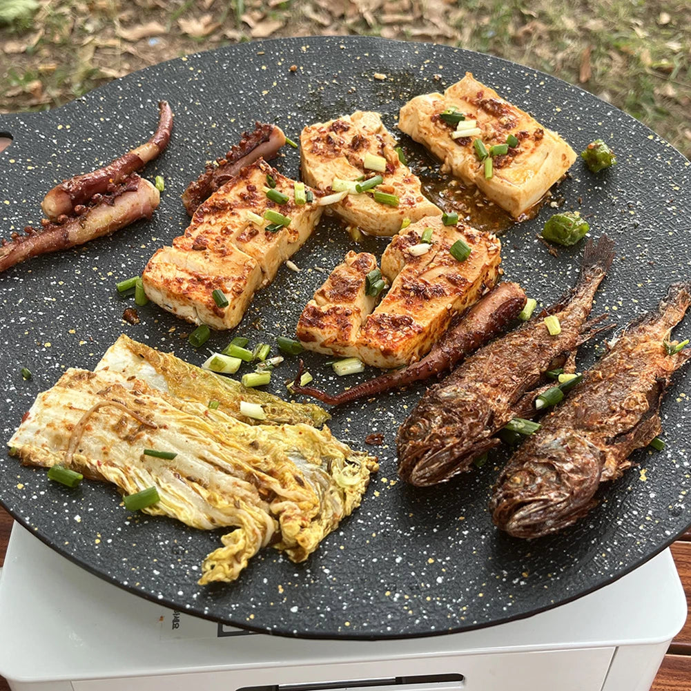 Grilling Pan Non-stick Baking Dishes Pans Multi-purpose Induction Cooker for Outdoor Camping Kitchen Bakeware Household Tools