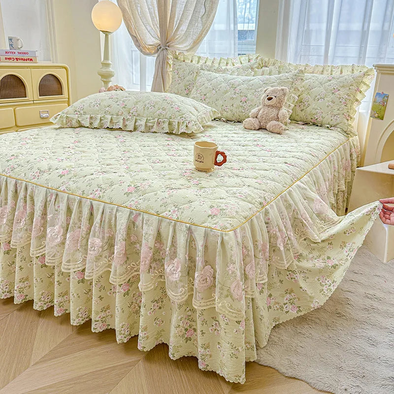 Cotton Bed Sheet Bed Skirt with Elastic Bands Non Slip Mattress Cover for Double King Queen Bed 150x200 180x200 220x200cm