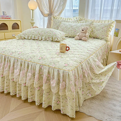 Cotton Bed Sheet Bed Skirt with Elastic Bands Non Slip Mattress Cover for Double King Queen Bed 150x200 180x200 220x200cm