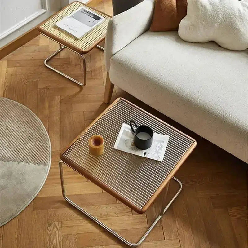 New 2023 Ins Style Household Living Room Tea Table Modern Simple Vine Center Stainless Steel Dressing Tea Table DropShipping