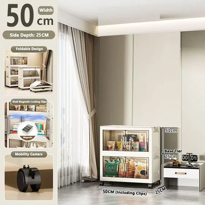 Multi-specification Large Capacity Storage Cabinet with Open Door Multifunction Foldable Closet Organizer Sundries Cabinet