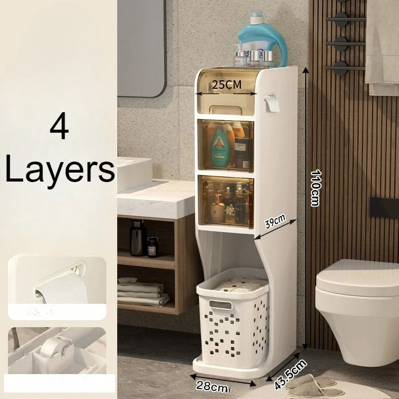 Bathroom Crack Storage Shelves Multifunctional Organizer Shelf Removable Organizers Rack Racks with Wheels Bathroom Furniture