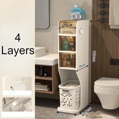 Bathroom Crack Storage Shelves Multifunctional Organizer Shelf Removable Organizers Rack Racks with Wheels Bathroom Furniture
