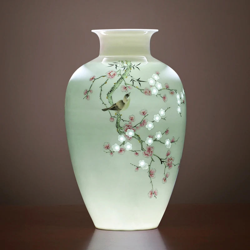 Vase ceramics underglaze color hand-painted plants high-end retro suitable home livingroom flower arrangement light luxury sense