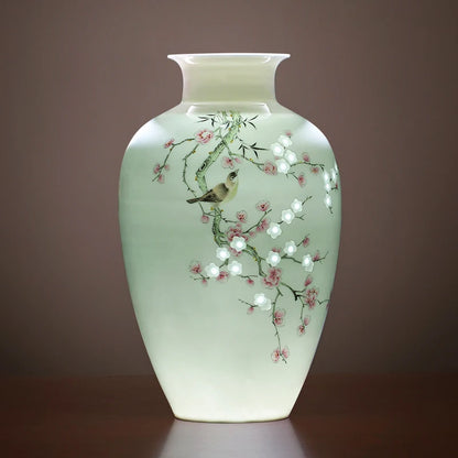 Vase ceramics underglaze color hand-painted plants high-end retro suitable home livingroom flower arrangement light luxury sense