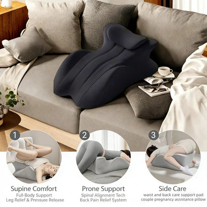 Bed Reading Pillow Multi-functional Lie Down Pillow Leg Waist And Back Cushion Washable Care Support Pad  Removable Body Pillow