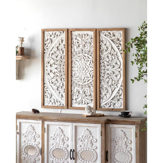 Elegant Home Wall Hanging Decor Art Vintage Wooden Accents for Stylish Wall Decoration French Carved Wooden Wall Hangings