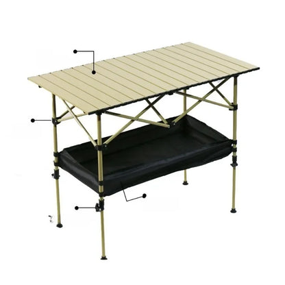 Picnic Camping Adjustable Lightweight Egg Roll Folding Table Outdoor Adjustable Table Camping Mesa Plegable Outdoor Furniture
