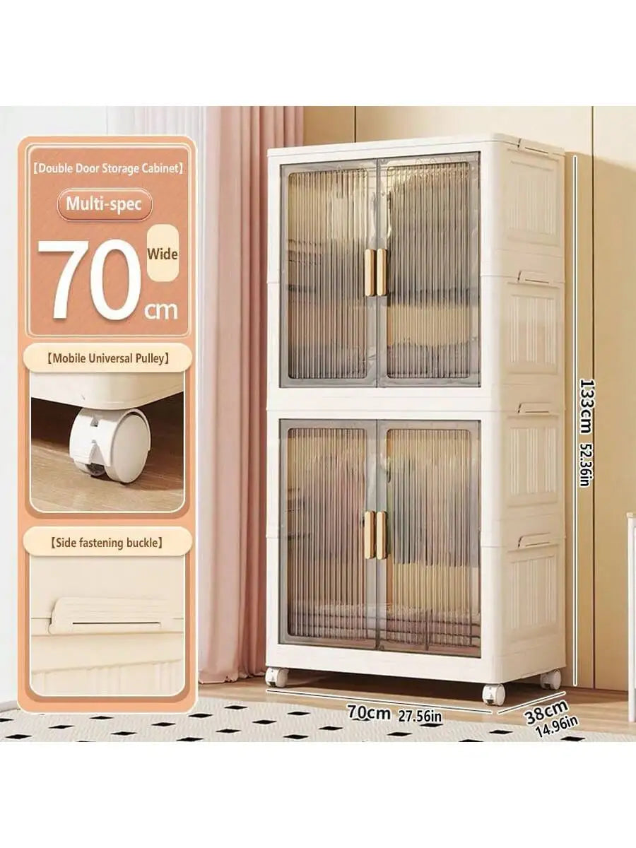 Large Capacity Multifunction Storage Cabinet Dustproof Wardrobe Folding Home Organization Solution