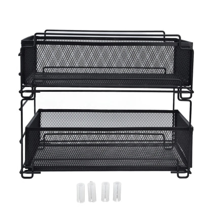Kitchen Storage Drawer Basket Rack Kitchen Shelf Sliding Under Sink Drawer Multi Functional Shelf Desk Cabinet Organizer