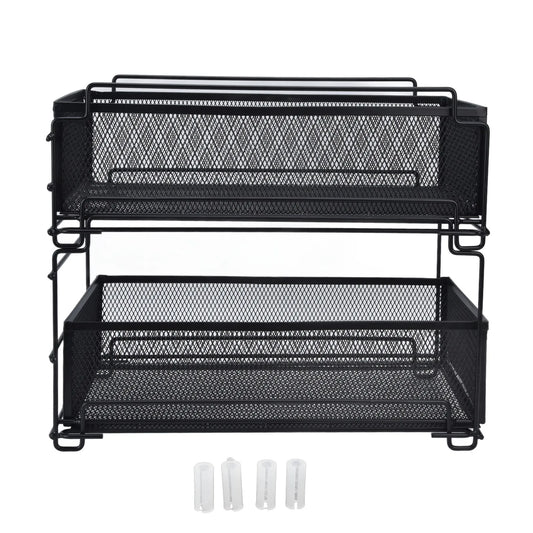 Kitchen Storage Drawer Basket Rack Kitchen Shelf Sliding Under Sink Drawer Multi Functional Shelf Desk Cabinet Organizer