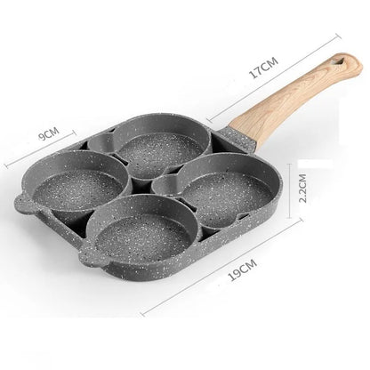 Four-hole Frying Pot Thickened Omelet Pan Non-stick Egg Pancake Steak Pan Cooking Egg Ham Pans Breakfast Maker