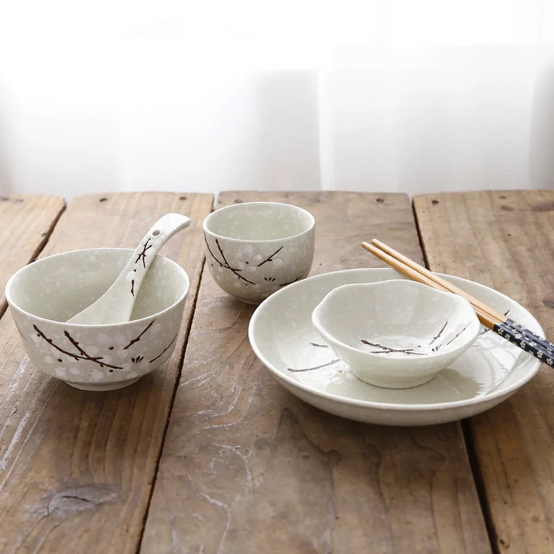 Japanese Style Ceramic Tableware Set Household Cutlery Creative Ceramic Dinnerware dining table dish set dinner set eco friendly
