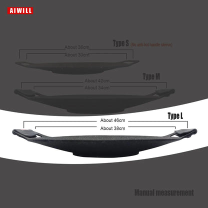 AIWILL No stick Grill Pan BBQ Baking Dishes Pans Multi-purpose Induction Cooker Outdoor Camping Kitchen Bakeware Household Tool