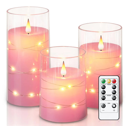Flickering Flameless Candles Battery Operated Candles LED Candles with Remote Timer for Home Wedding Birthday Decor 3D Flame