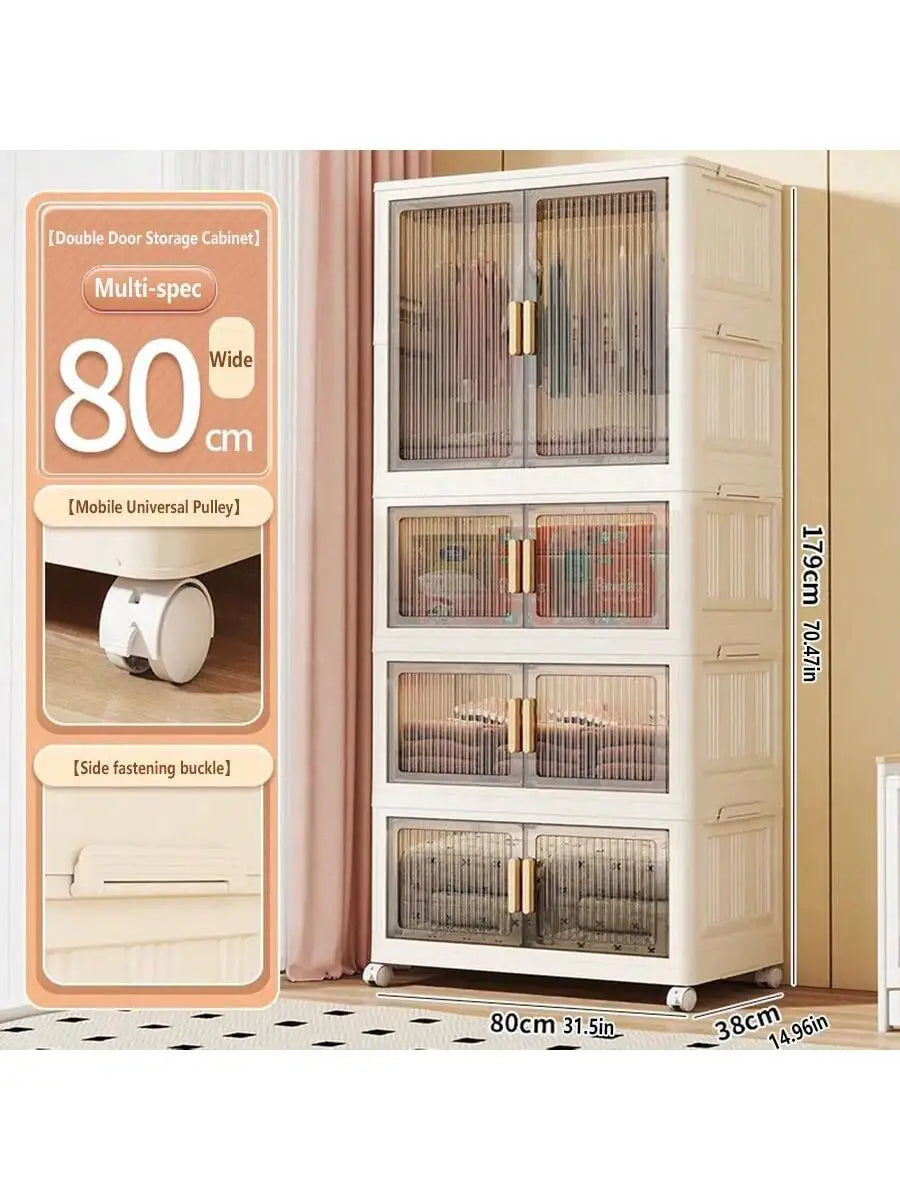 Large Capacity Multifunction Storage Cabinet Dustproof Wardrobe Folding Home Organization Solution