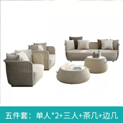 Rattan Wood Garden Furniture Sets Beach Fabric Garden Furniture Sets Round Backyard Muebles De Patio Exterior Patio Furnitures