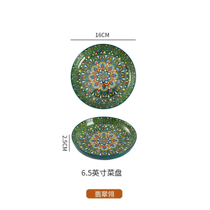 Ceramic Tableware Set Rice Bowl Serving Plate Creative Cutlery Soup Plate Noodle Handle Bowl Sauce Dish Steak Salad Fruit Plate